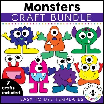 Preview of Monster Crafts Bundle | Halloween Activities | Aliens | Outer Space Theme