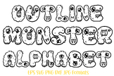 Monster Cute Cartoon Alphabet Letter Number Font Type SVG