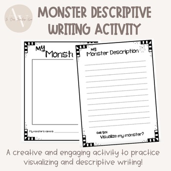 Preview of Monster Descriptive Writing Halloween Activity - Visualization
