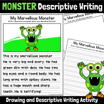 Preview of Monster Descriptive Writing and Drawing Activity | 2 Templates