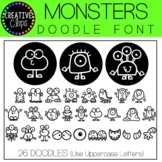Monster Doodle FONT {Creative Clips Clipart}