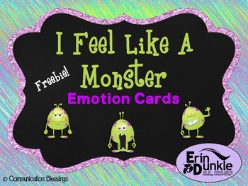 Preview of Monster Feelings and Emotions Cards Freebie