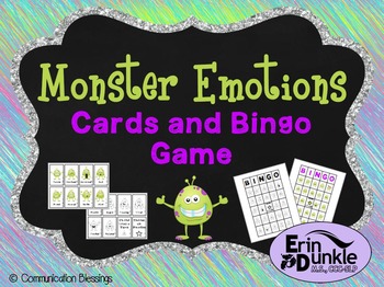 Preview of Monster Feelings and Emotions Cards and Bingo Game
