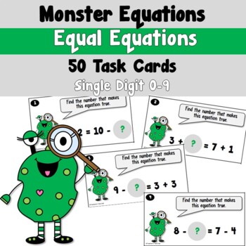 Preview of Equal Equations with Simple Addition and Subtraction_Monster