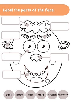 Monster Face Bundle - Flashcards, Worksheets + Game by Ben's Teaching ...