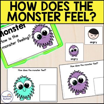 Preview of Monster Feelings Task Box for Special Education | Identify Feelings and Emotions