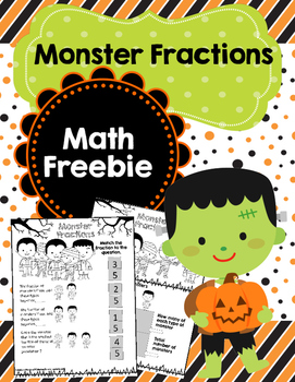 Preview of Monster Fractions-A Halloween Freebie Treat