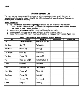 math 10 grade answers worksheets with for a extension Smith project Create with Genetics Monster: by