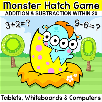 Preview of Monster Hatch Addition & Subtraction within 20 Math Game
