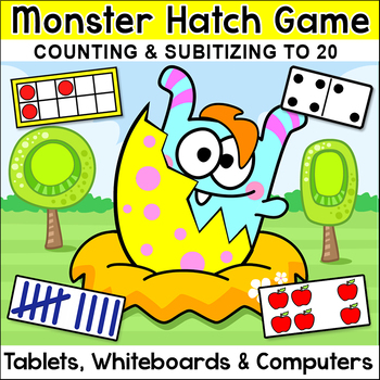 Preview of Monster Hatch Subitizing & Counting Game for Numbers 1-20