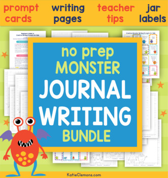 Preview of Monster Journal Writing Prompts: Daily Morning Work Halloween Writing Craftivity