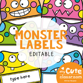 Monster Labels / Name Tags for the Classroom {Editable}