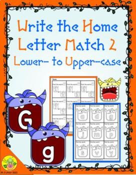 Preview of Monster Letter Match Write the Home (Set 2) | Distance Learning