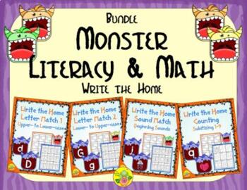 Preview of Monster Literacy and Math Bundle | Distance Learning