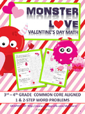Valentine's Day Math Word Problems: 3rd-4th Grade - Monster Love