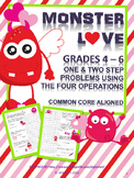 Valentine's Day Math Word Problems: 4th-6th Grade - Monster Love