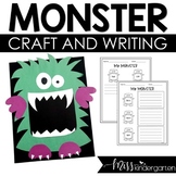 Kindergarten Halloween Craft Monster Craftivity Writing & 
