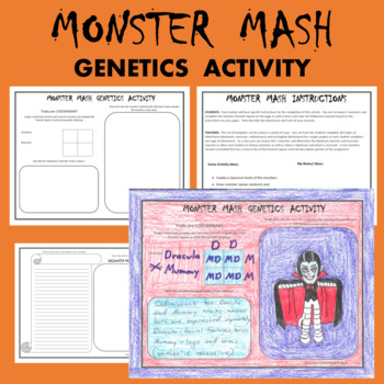 Preview of Halloween Science Monster Mash Genetics PBL Project Based Learning - FREE