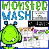 Halloween Math - Monster Mash Game EDITABLE