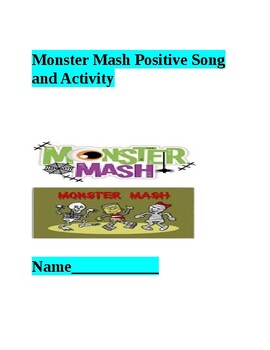 Preview of Monster Mash Positive Song and Activity