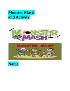 Preview of Monster Mash Too Easy Too Hard Just Right Activity