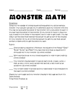 Preview of Monster Math