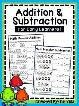 Preview of Addition and Subtraction Worksheets - Kindergarten & First Grade - Add Subtract