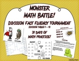Monster Math Battle! - Division tables 1-12 - fact fluency