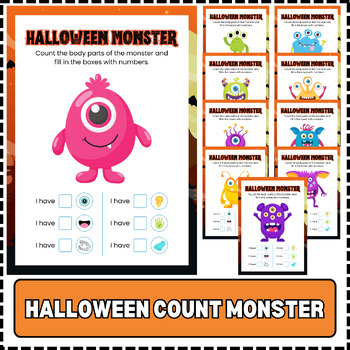 Preview of Monster Math Count Halloween Activites Halloween Craft Halloween Worksheet