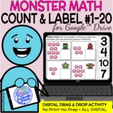 Monster Math Digital Drag and Drop Activity- Counting and 