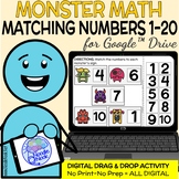 Monster Math Digital Drag and Drop Activity- Matching Numb