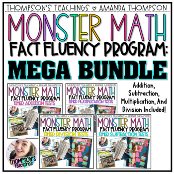 Preview of Monster Math Fact Fluency Tests MEGA BUNDLE