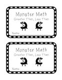 FREEBIE! Monster Math: Greater Than, Less Than Booklet wit
