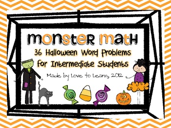 Preview of Monster Math - Halloween Word Problems