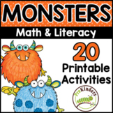 Monster Math & Literacy Theme Halloween Activities, Thematic Unit