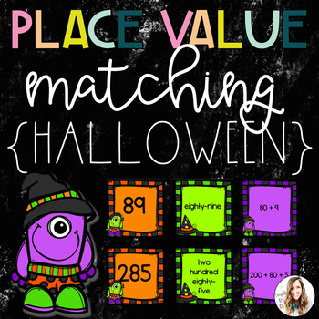 Preview of Place Value Matching {Halloween}