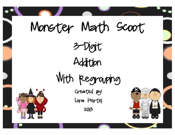 Preview of Monster Math Scoot: 3 Digit Addtion with Regrouping