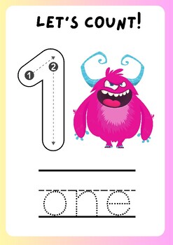Preview of Monster MathCounting and Number Tracing Activities preK Kinder garden