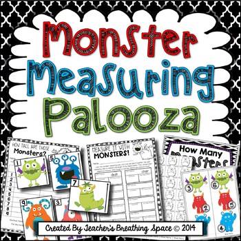 Preview of Monster Measuring Palooza Math Centers  |  Halloween Measuring