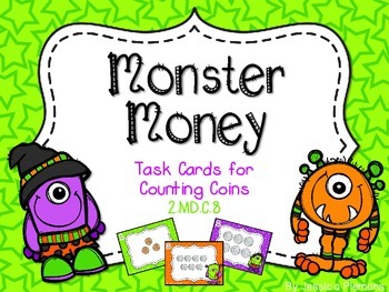 Preview of Halloween Task Cards: Monster Money