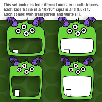 Monster Mouth Frames Clipart by Splashy Pix | Teachers Pay Teachers