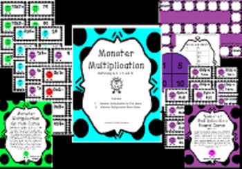 Preview of Monster Multiplication Activities for multiplying by 0, 1, 5, and 10
