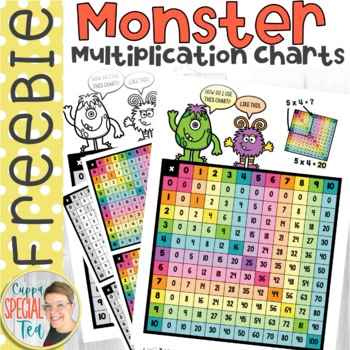 Preview of Monster Multiplication Charts Freebie