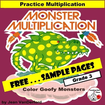 Preview of FREE ... MATH MONSTER MULTIPLICATION ... FREE   Core 3-4 MATH