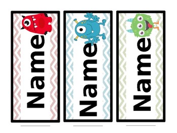 Monster Name Tags by MrsReedsALot | TPT