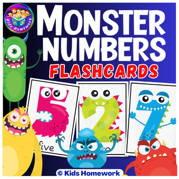 Monster Number Flashcards for PreK I Number Flash Cards 0-10 (Monster ...