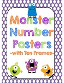 Monster Number Posters with Ten Frames