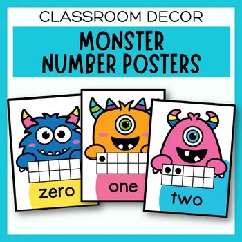 Monster Numbers Classroom Display | Bulletin Board Posters 0-10 with arrays