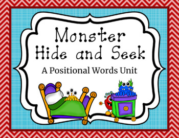 Preview of Monster Positional Words PowerPoint and Center Activities