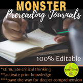 Monster Prereading Journal Prompts (Quick Writes)